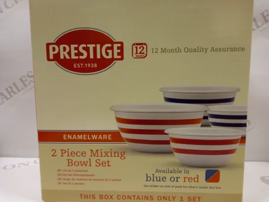 6 BRAND NEW PRESTIGE ENAMELWARE NAVY STRIPES MIXING BOWL SETS - BLUE AND WHITE STRIPE 