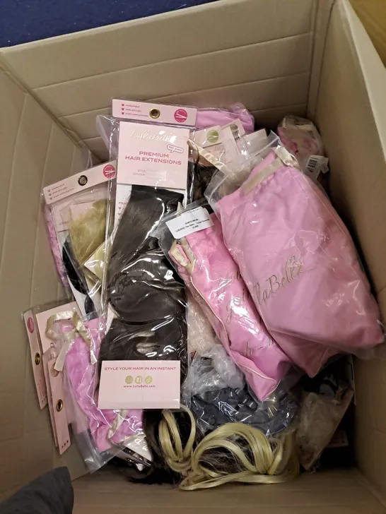 BOX OF LULLA BELLZ ASORTED HAIR EXTENSIONS 