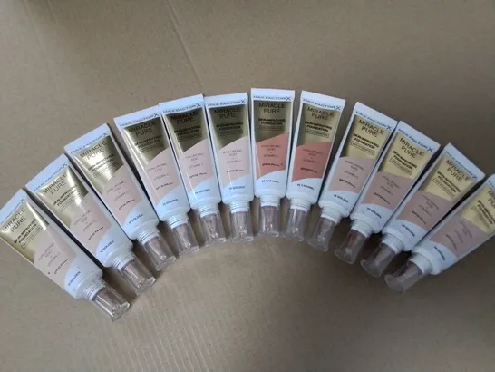 LOT OF 12 MAX FACTOR MIRACLE PURE SKIN IMPROVING FOUNDATIONS - 75 GOLDEN & 85 CARAMEL