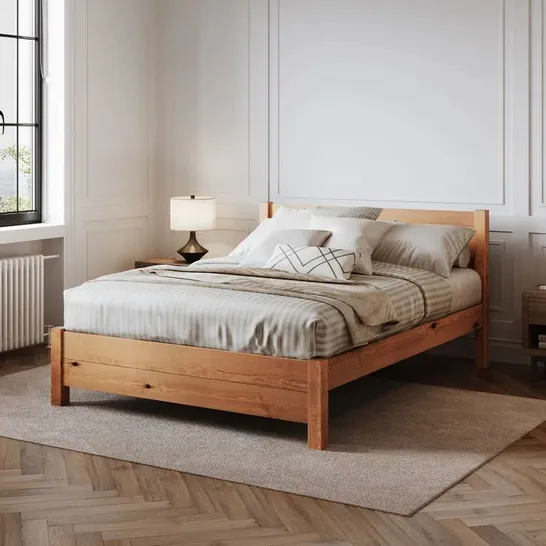 BOXED EDGECUMBE SOLID WOOD BED - 5 BOXES