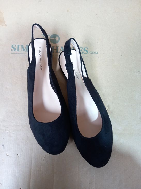 PAIR CLOUDWALKER SLINGBACK MULE BLACK SUEDE UK SIZE 11