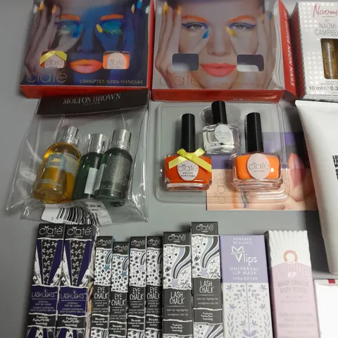 LOT OF 16 ASSORTED HEALTH AND BEAUTY ITEMS TO INCLUDE 3D GLITTER NEON NAIL POLISHES, EXTRA STRONG GEL AND LASH CHALK