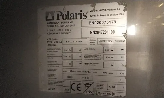 POLARIS F.PLUS TN 140 DOUBLE DOOR FRIDGE 