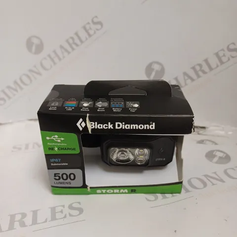 BOXED BLACK DIAMOND STORM R 500 LUMENS LED HEAD LAMP 