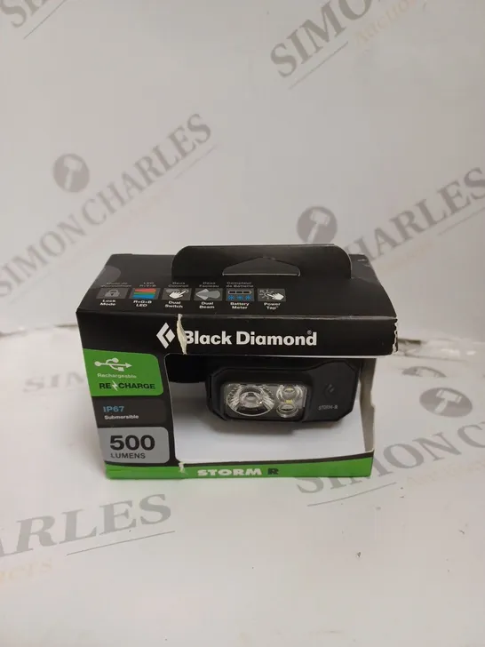 BOXED BLACK DIAMOND STORM R 500 LUMENS LED HEAD LAMP 