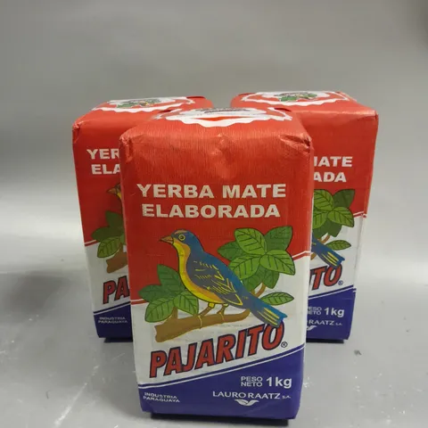 3 X SEALED YERBA MATE PAJARITO ENERGIZING SOUTH AMERICAN HERBAL TEA - 3 X 1KG