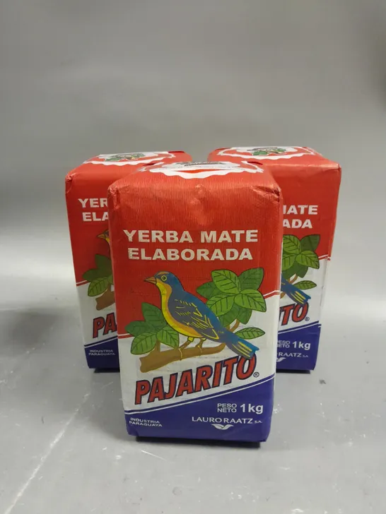 3 X SEALED YERBA MATE PAJARITO ENERGIZING SOUTH AMERICAN HERBAL TEA - 3 X 1KG