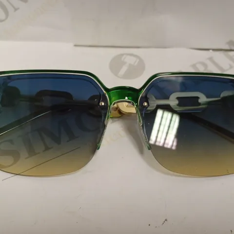 GREEN/GOLD EFFECT CHAIN SUNGLASSES