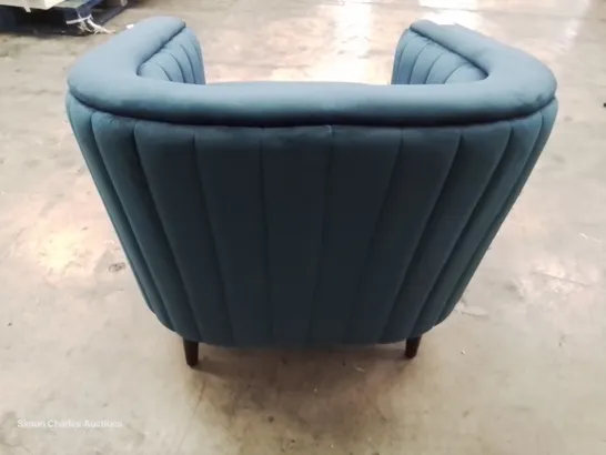 DESIGNER ADWEN TUB CHAIR BLUE VELVET 