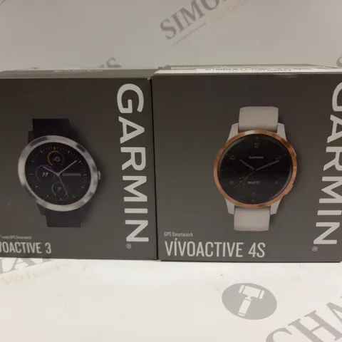 2 X BOXED GARMIN VIVO ACTIVE 3 & 4S GPS SMART WATCHES 