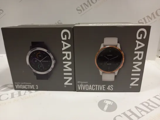 2 X BOXED GARMIN VIVO ACTIVE 3 & 4S GPS SMART WATCHES 