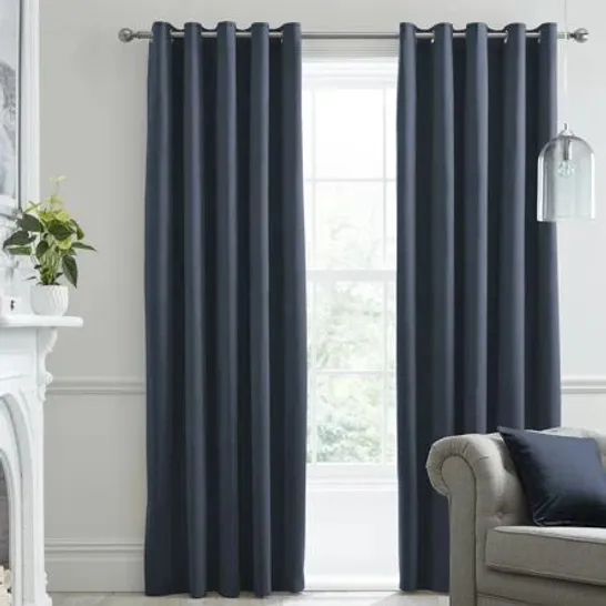 BAGGED MONTROSE BLACKOUT CURTAINS - NAVY // SIZE: 90" X 90"