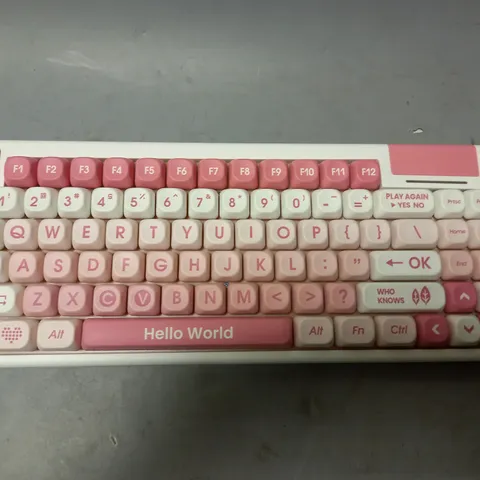 DUSTSILVER K84 SERIES MECHANICAL KEYBOARD IN PEACH BLOSSOMS DESIGN