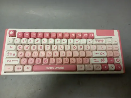 DUSTSILVER K84 SERIES MECHANICAL KEYBOARD IN PEACH BLOSSOMS DESIGN