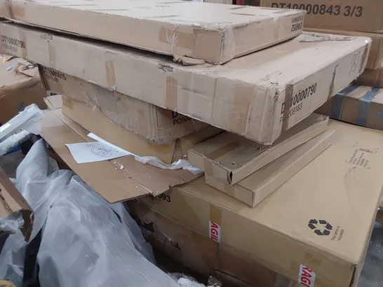 PALLET OF ASSORTED BOXED DINING TABLE PARTS 