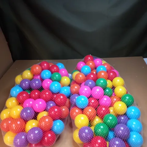 LOT OF 2 100 MULTI COLOURED BALLS