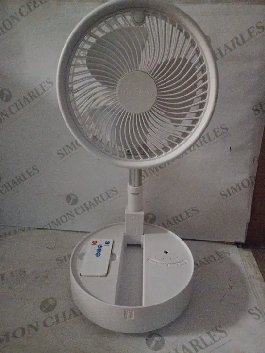 BELL & HOWELL OSCILLATING FOLDING RECHARGEABLE FAN, WHITE