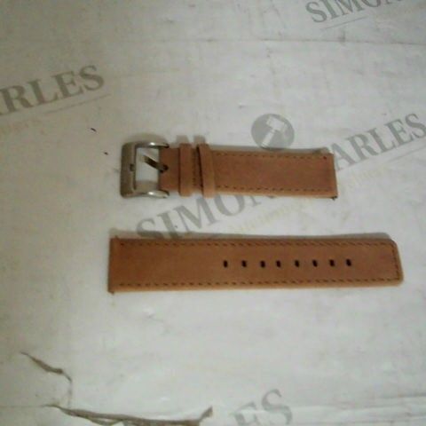 WEIRD APE TAN AND SILVER LEATHER WATCH STRAP