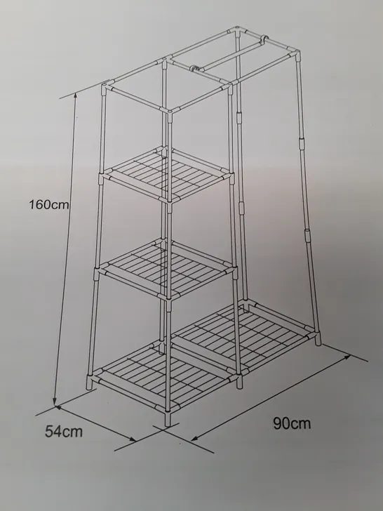 BOXED BRAND NEW METAL WARDROBE 3 SHELVES