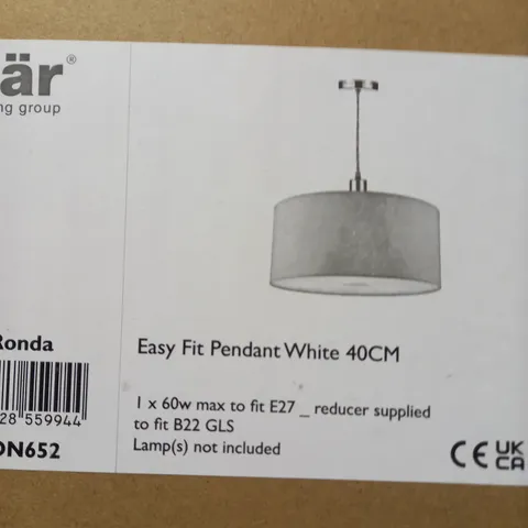 BOXED DAR EASY FIT PENDANT WhITE 40CM