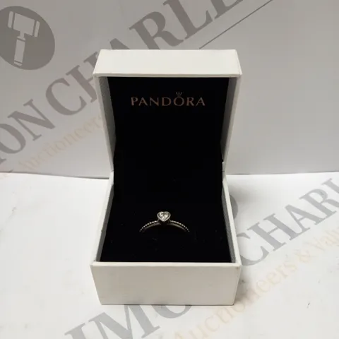 BOXED PANDORA SILVER HEART RING 