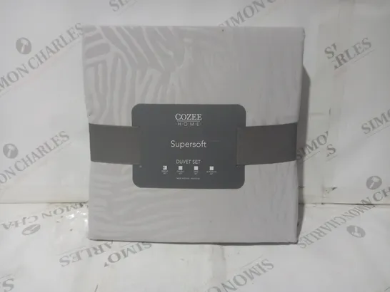 BOXED COZEE HOME SUPERSOFT DUVET SET IN GREY - SINGLE