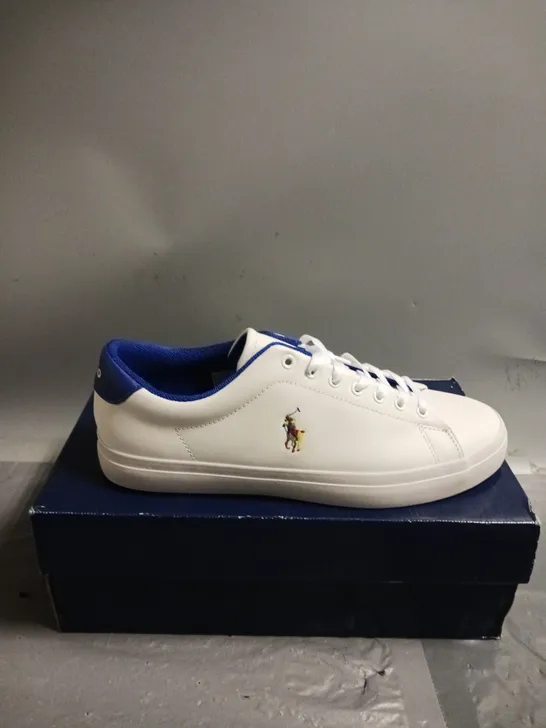 BOXED POLO RALPH LAUREN WHITE LONGWOOD SHOES SIZE 8.5  