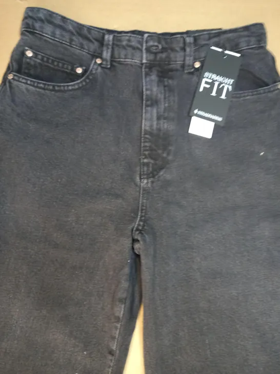 STRADIVARIUS STRAIGHT FIT JEANS IN BLACK UK SIZE 12