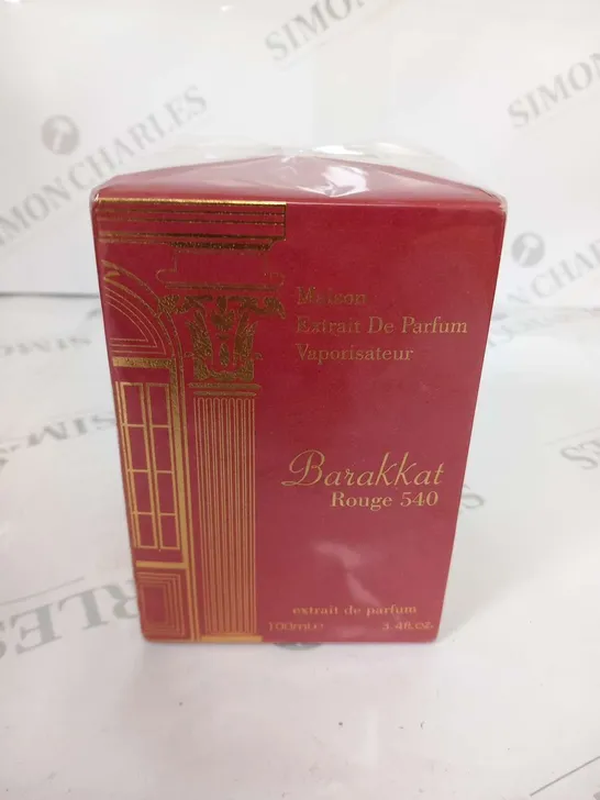 BOXED AND SEALED MAISON EXTRAIT DE PARFUM BARAKKAT ROUGE 540 EXTRAIT DE PARFUM 100ML