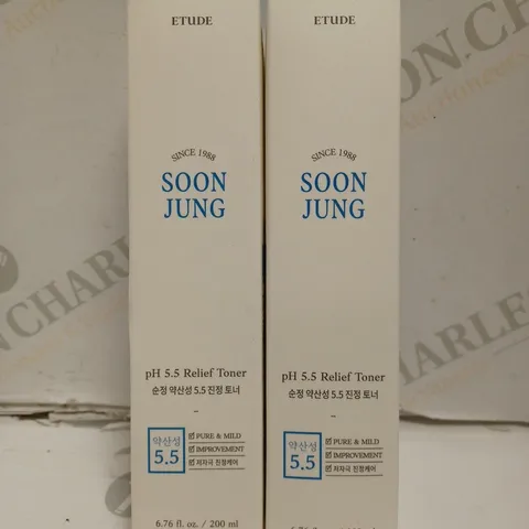 BOX OF 2 BOXED ETUDE HOUSE SOONJUNG PH 5.5 RELIEF TONER 200ML [21AD]