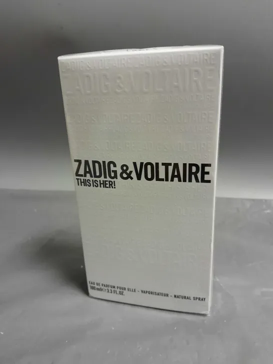 BOXED AND SEALED ZADIG AND VOLTAIRE THIS IS HER EAU DE PARFUM POUR ELLE 100ML