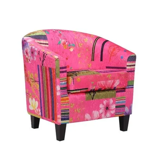 TRICIA TUB CHAIR IN PATCHWORK PINK 