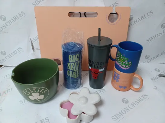 APPROXIMATELY 6 COTTON ON ITEMS INCLUDING PICNIC TABLE FOR 2, CANDLES, STACKABLE MUGS