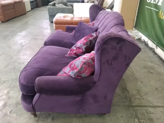 QUALITY DESIGNER 2 SEATER SOFA - PURPLE FABRIC 