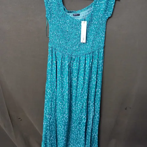 ROMAN DITSY BARDOT DRESS IN FLORAL DESIGN IIN GREEN - SIZE 16