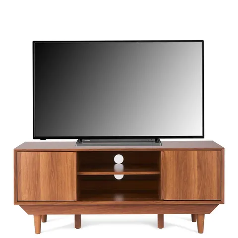 BOXED MARCEL TV UNIT - FITS UP TO 50 INCH TV - IN WALNUT - COLLECTION ONLY