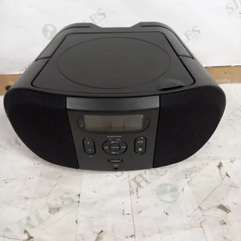 CD BOOMBOX WITH FM RADIO IN BLACK