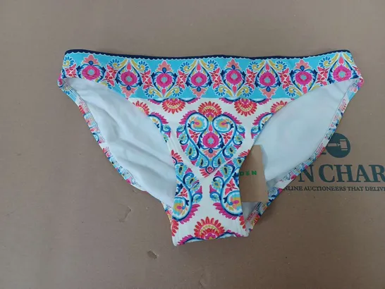 BODEN FLORAL BIKINI BOTTOMS IN BLUE/CREAM - UK 10