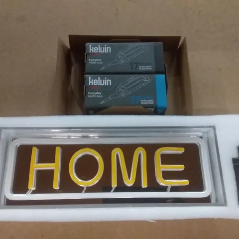 BOX CONTAINING 2 × KELVIN TOOLS SET OF MULTI TOOLS, 2 × BUNDLEBERRY BY AMANDA HOLDEN NEON STYLE LED LIGHT