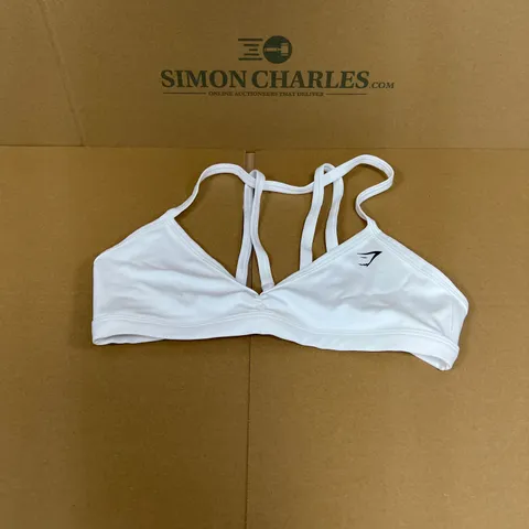 GYMSHARK SPORTS BRA IN WHITE SIZE SMALL