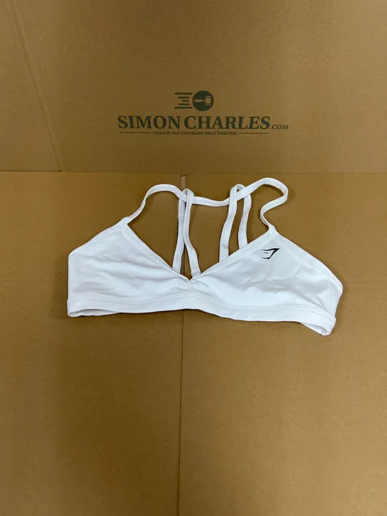 GYMSHARK SPORTS BRA IN WHITE SIZE SMALL