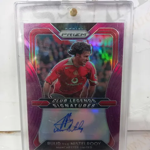 PANINI PRIZM FRAMED AND SIGNED TRADING CARD - CLUB LEGENDS SIGNATURES RUUD VAN NISTELROOY MANCHESTER UNITED