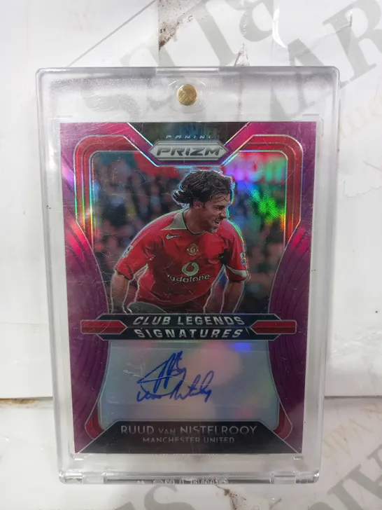 PANINI PRIZM FRAMED AND SIGNED TRADING CARD - CLUB LEGENDS SIGNATURES RUUD VAN NISTELROOY MANCHESTER UNITED