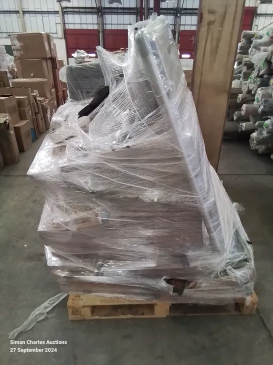 PALLET CONTAINING VARIOUS BOXED FURNITURE PARTS AND OTHER HOUSEHOLD ITEMS ETC.