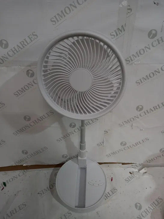 BELL & HOWELL ADJUSTABLE FOLDING RECHARGEABLE STAND FAN WHITE