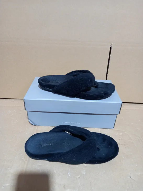 VIONIC LYDIA SLIPPERS IN BLACK UK SIZE 5.5