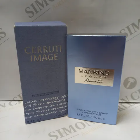 LOT OF 2 FRAGRANCES TO INCLUDE CERRUIT IMAGE EAU DE TOILETTE 100ML & KENNETH COLE MANKIND LEGACY EAU DE TOILETTE 100ML