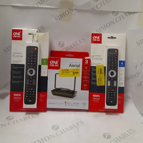 LOT OF APROX 8 ONE FOR ALL ITEMS-AERIAL-REMOTES