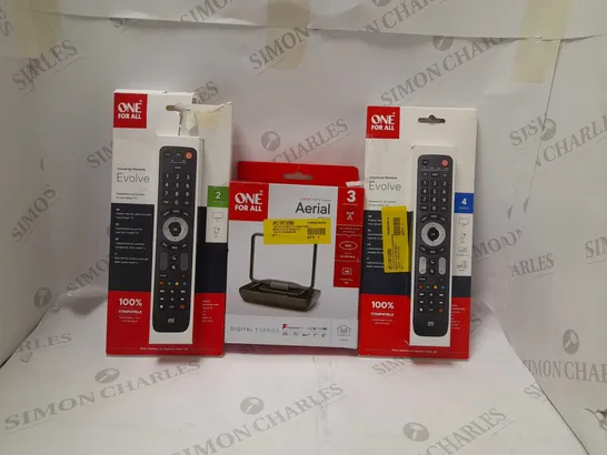 LOT OF APROX 8 ONE FOR ALL ITEMS-AERIAL-REMOTES