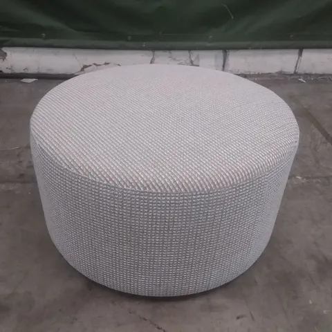 QUALITY BRITISH DESIGNER G PLAN CIRCULAR FOOTSTOOL 13 - LIGHT GREY FABRIC 